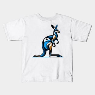 Pop art kangaroo illustration. cubism illustration of a kangaroo Kids T-Shirt